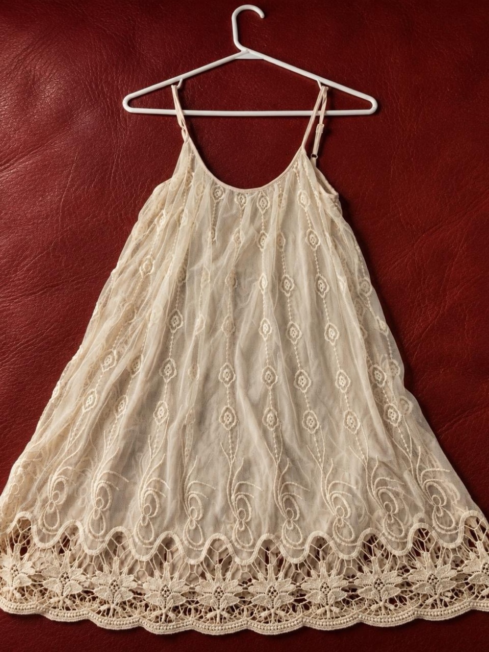 Cream lace slip dress from Charming Charlie